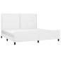 vidaXL Estructura de cama cabecero cuero sintético blanco 200x200 cm vidaXL Estructura de cama cabecero cuero sintético blanco 200x200 cm