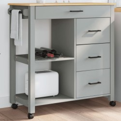 vidaXL Carrito de cocina MONZA madera maciza de pino 84x40x90 cm
