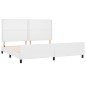 vidaXL Estructura de cama cabecero cuero sintético blanco 200x200 cm vidaXL Estructura de cama cabecero cuero sintético blanco 200x200 cm