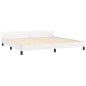 vidaXL Estructura de cama cabecero cuero sintético blanco 200x200 cm vidaXL Estructura de cama cabecero cuero sintético blanco 200x200 cm