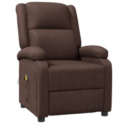 vidaXL Sillón de masaje cuero sintético marrón