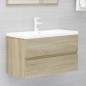 vidaXL Mueble con lavabo madera de ingeniería roble Sonoma vidaXL Mueble con lavabo madera de ingeniería roble Sonoma