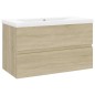 vidaXL Mueble con lavabo madera de ingeniería roble Sonoma vidaXL Mueble con lavabo madera de ingeniería roble Sonoma