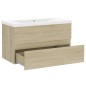 vidaXL Mueble con lavabo madera de ingeniería roble Sonoma vidaXL Mueble con lavabo madera de ingeniería roble Sonoma