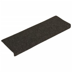 vidaXL Alfombrilla de escaleras 15 uds punzonada antracita 65x21x4 cm