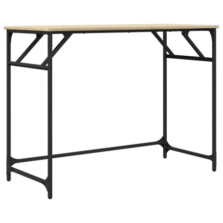vidaXL Escritorio madera ingeniería y acero roble Sonoma 100x45x76 cm