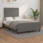 vidaXL Estructura de cama con cabecero cuero sintético gris 120x200cm vidaXL Estructura de cama con cabecero cuero sintético gris 120x200cm