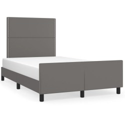 vidaXL Estructura de cama con cabecero cuero sintético gris 120x200cm