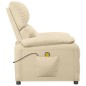 vidaXL Sillón de masaje de tela color crema vidaXL Sillón de masaje de tela color crema