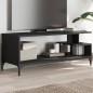 vidaXL Mueble de TV madera de ingeniería y acero negro 102x40x41 cm vidaXL Mueble de TV madera de ingeniería y acero negro 102x40x41 cm