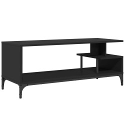 vidaXL Mueble de TV madera de ingeniería y acero negro 102x40x41 cm