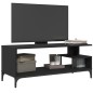 vidaXL Mueble de TV madera de ingeniería y acero negro 102x40x41 cm vidaXL Mueble de TV madera de ingeniería y acero negro 102x40x41 cm