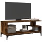 vidaXL Mueble de TV madera de ingeniería y acero negro 102x40x41 cm vidaXL Mueble de TV madera de ingeniería y acero negro 102x40x41 cm