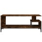 vidaXL Mueble de TV madera de ingeniería y acero negro 102x40x41 cm vidaXL Mueble de TV madera de ingeniería y acero negro 102x40x41 cm
