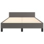 vidaXL Estructura de cama con cabecero cuero sintético gris 120x200cm vidaXL Estructura de cama con cabecero cuero sintético gris 120x200cm