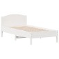 vidaXL Estructura de cama con cabecero madera pino blanco 75x190 cm vidaXL Estructura de cama con cabecero madera pino blanco 75x190 cm