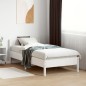 vidaXL Estructura de cama con cabecero madera pino blanco 75x190 cm vidaXL Estructura de cama con cabecero madera pino blanco 75x190 cm