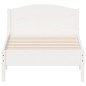 vidaXL Estructura de cama con cabecero madera pino blanco 75x190 cm vidaXL Estructura de cama con cabecero madera pino blanco 75x190 cm