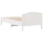vidaXL Estructura de cama con cabecero madera pino blanco 75x190 cm vidaXL Estructura de cama con cabecero madera pino blanco 75x190 cm