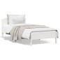 vidaXL Estructura de cama con cabecero madera de pino blanca 90x200 cm vidaXL Estructura de cama con cabecero madera de pino blanca 90x200 cm