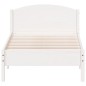 vidaXL Estructura de cama con cabecero madera de pino blanca 90x200 cm vidaXL Estructura de cama con cabecero madera de pino blanca 90x200 cm