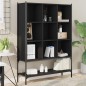 vidaXL Estantería de madera de ingeniería negra 102x30x141,5 cm vidaXL Estantería de madera de ingeniería negra 102x30x141,5 cm