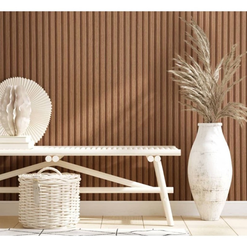 Noordwand Panel pintado Botanica Wooden Slats marrón Noordwand Panel pintado Botanica Wooden Slats marrón