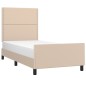 vidaXL Estructura de cama cabecero cuero sintético capuchino 80x200cm vidaXL Estructura de cama cabecero cuero sintético capuchino 80x200cm