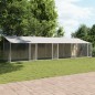 vidaXL Jaula de perros techo y puertas acero galvanizado gris 8x2x2 m vidaXL Jaula de perros techo y puertas acero galvanizado gris 8x2x2 m