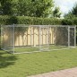 vidaXL Jaula de perros con puertas acero galvanizado gris 4x2x1,5 m