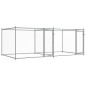 vidaXL Jaula de perros con puertas acero galvanizado gris 4x2x1,5 m