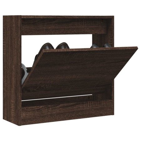 vidaXL Zapatero de madera de ingeniería marrón roble 60x21x57 cm