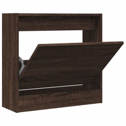 vidaXL Zapatero de madera de ingeniería marrón roble 60x21x57 cm