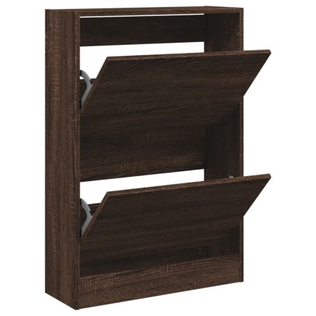 vidaXL Zapatero de madera de ingeniería marrón roble 60x21x87,5 cm