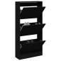 vidaXL Zapatero de madera de ingeniería negro 60x21x125,5 cm vidaXL Zapatero de madera de ingeniería negro 60x21x125,5 cm