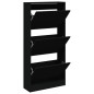 vidaXL Zapatero de madera de ingeniería negro 60x21x125,5 cm vidaXL Zapatero de madera de ingeniería negro 60x21x125,5 cm