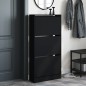 vidaXL Zapatero de madera de ingeniería negro 60x21x125,5 cm vidaXL Zapatero de madera de ingeniería negro 60x21x125,5 cm