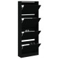 vidaXL Zapatero de madera de ingeniería negro 60x21x163,5 cm vidaXL Zapatero de madera de ingeniería negro 60x21x163,5 cm