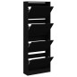 vidaXL Zapatero de madera de ingeniería negro 60x21x163,5 cm vidaXL Zapatero de madera de ingeniería negro 60x21x163,5 cm
