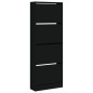 vidaXL Zapatero de madera de ingeniería negro 60x21x163,5 cm vidaXL Zapatero de madera de ingeniería negro 60x21x163,5 cm