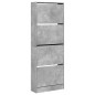 vidaXL Zapatero de madera de ingeniería gris hormigón 60x21x163,5 cm
