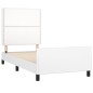 vidaXL Estructura de cama cabecero cuero sintético blanco 100x200 cm