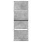 vidaXL Zapatero de madera de ingeniería gris hormigón 60x21x163,5 cm