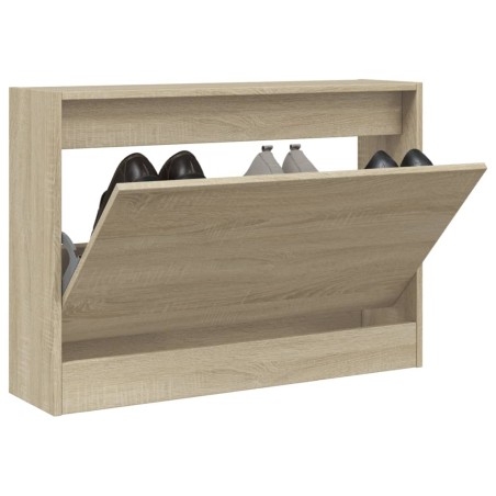 vidaXL Zapatero de madera de ingeniería roble Sonoma 80x21x57 cm
