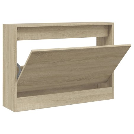 vidaXL Zapatero de madera de ingeniería roble Sonoma 80x21x57 cm