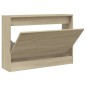 vidaXL Zapatero de madera de ingeniería roble Sonoma 80x21x57 cm