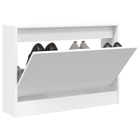 vidaXL Zapatero de madera de ingeniería blanco 80x21x57 cm