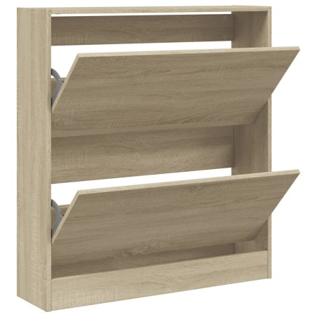 vidaXL Zapatero de madera de ingeniería roble Sonoma 80x21x87,5 cm