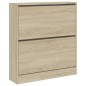 vidaXL Zapatero de madera de ingeniería roble Sonoma 80x21x87,5 cm