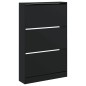 vidaXL Zapatero de madera de ingeniería negro 80x21x125,5 cm
